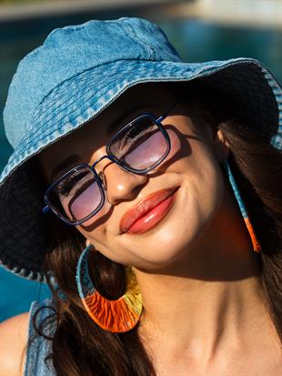 Small Kare Mavi Çerçeve Mavi Cam Minimal Güneş Gözlüğü Yüksek Kalite Ce Belgesi