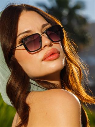 Small Kare Siyah  Çerçeve Siyah Cam Minimal Güneş Gözlüğü Yüksek Kalite CE Belgesi