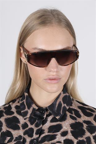 Yeni Sezon Şık Tasarım Leopar Çerçeve Kahverengi Cam Vintage Unisex Güneş Gözlüğü