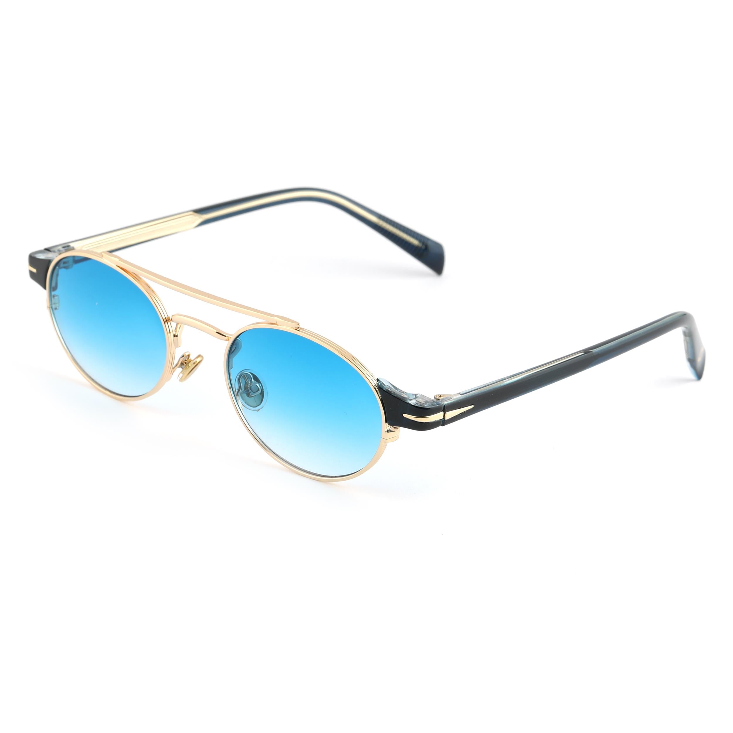 Angel Eyes Oval Tasarım Gold Siyah Çerçeve Mavi Cam Kadın&Erkek Güneş Gözlüğü Db1042/s