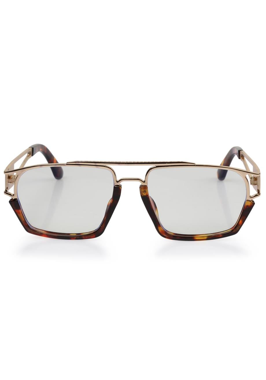 Angel Eyes Şeffaf Camlı Leopar-Gold Çerçeveli Unisex Mavi Işık Koruyucu Gözlüğü AE0918C4BBX