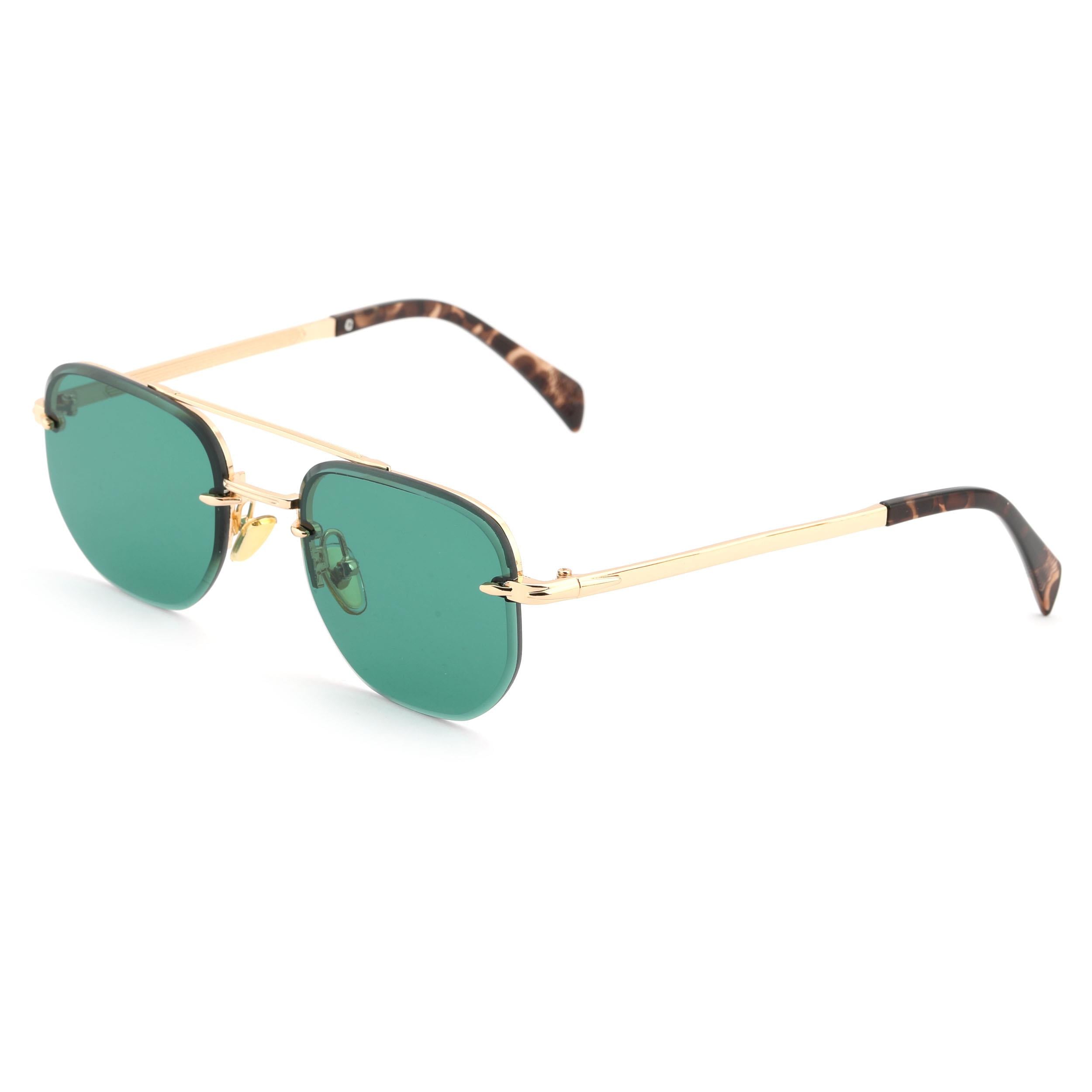 Dikdörtgen Tasarım Gold Metal Çerçeve Yeşil Cam Unisex Güneş Gözlüğü DB1078/S David Bckhm
