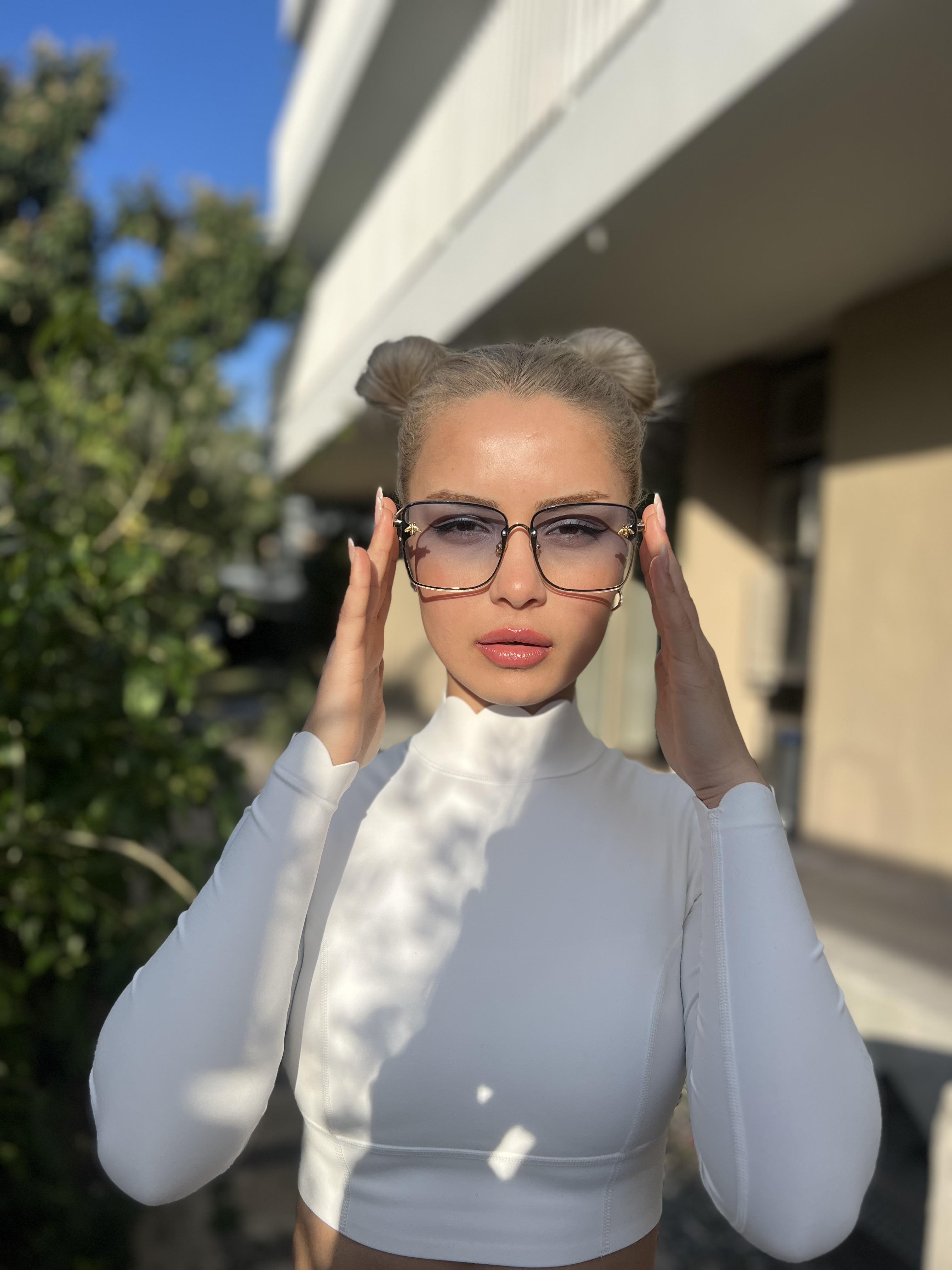 Sydney Dikdörtgen Mavi Güneş Gözlüğü