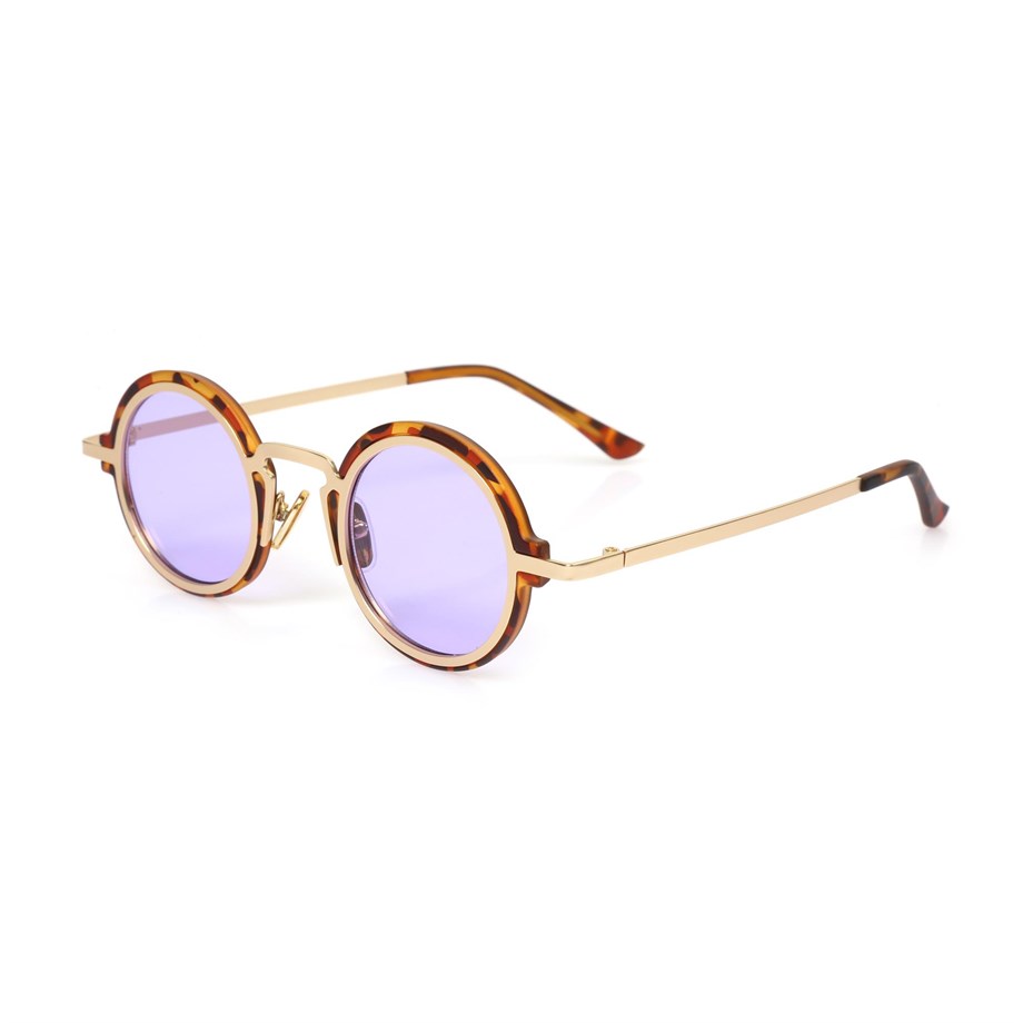 Yuvarlak Mor Çerçeceli Unisex Güneş Gözlüğü AE2104C7