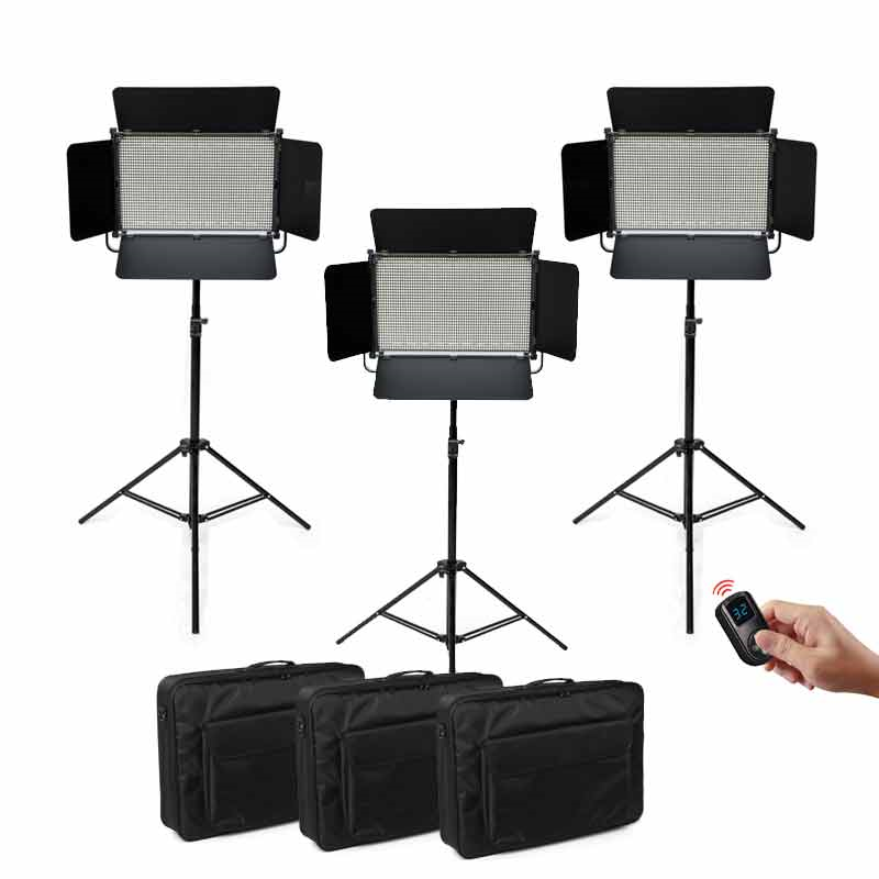 GDX CF-Led 2020W 3'lü Sürekli Video Panel Led Işık Seti
