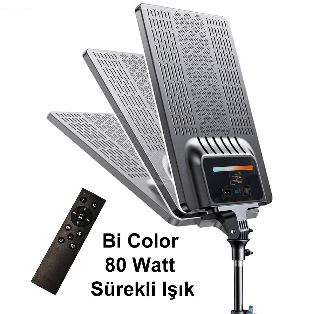 Gdx P300T BiColor Profesyonel Youtube Yemek Videosu Makyaj Kuaför Işığı 80 Watt LED Video Panel Sürekli Işık