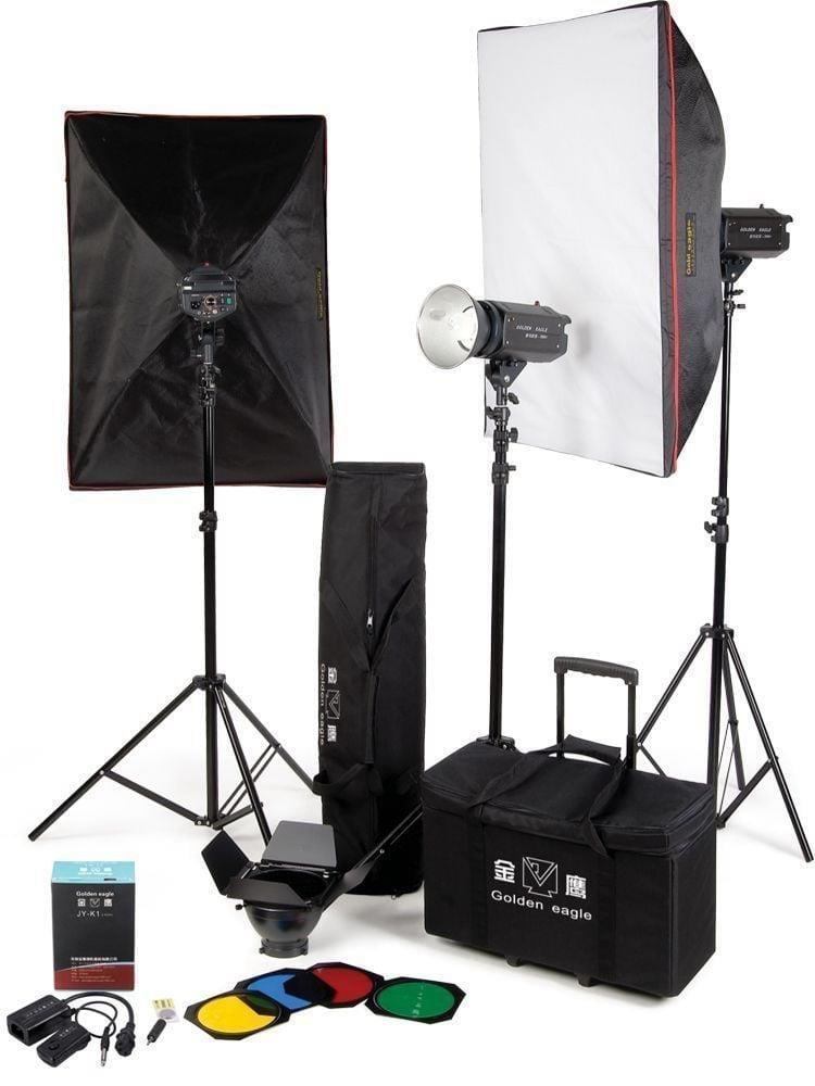 Golden Eagle 300-E Kit Profesyonel 3'lü Paraflash Set