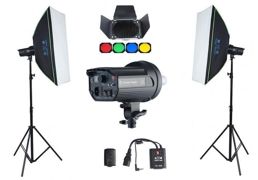 Golden Eagle L6 600W Ekonomik 3 Lü Paraflaş Set Çantalı