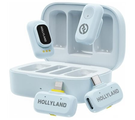 Hollyland LARK A1 Combo Blue 2 Kişilik Kablosuz Mikrofon Sistemi - Mavi