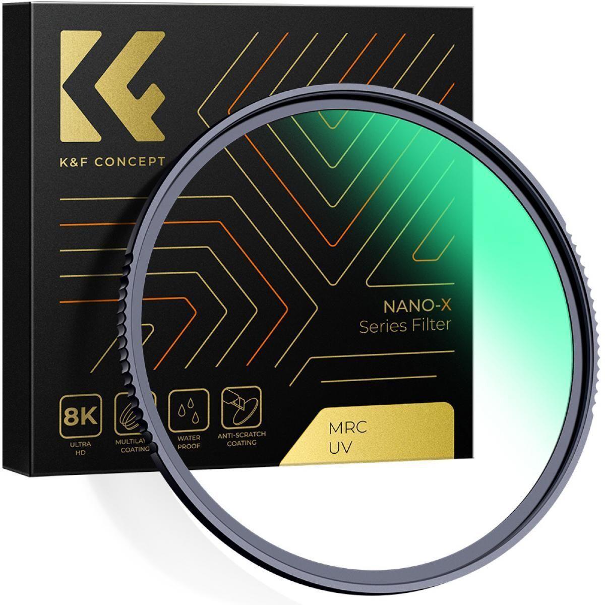 K&F Concept 58mm NANO-X MCR MC-UV 28 Çok Katmanlı Kaplamaya sahip  Koruma Filtresi 8K Ultra HD
