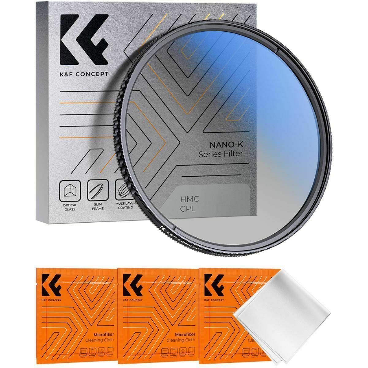 K&F Concept 62mm Polarize Cam Filtre Ultra İnce Çok Kaplamalı