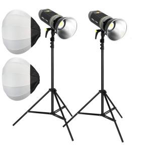 PDX LP200 PRO LED Beyaz Işık ikili 3 mt Ayak ve Balon Softbox Set