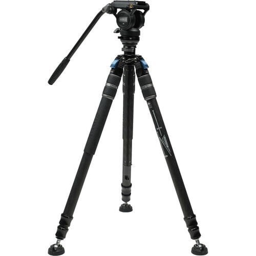 Sirui SVS60 Karbon Fiber Video Tripod + S3 Fluid Video Kafa + Sirui SVM-LF Tripod Base with Pedal Video Kit