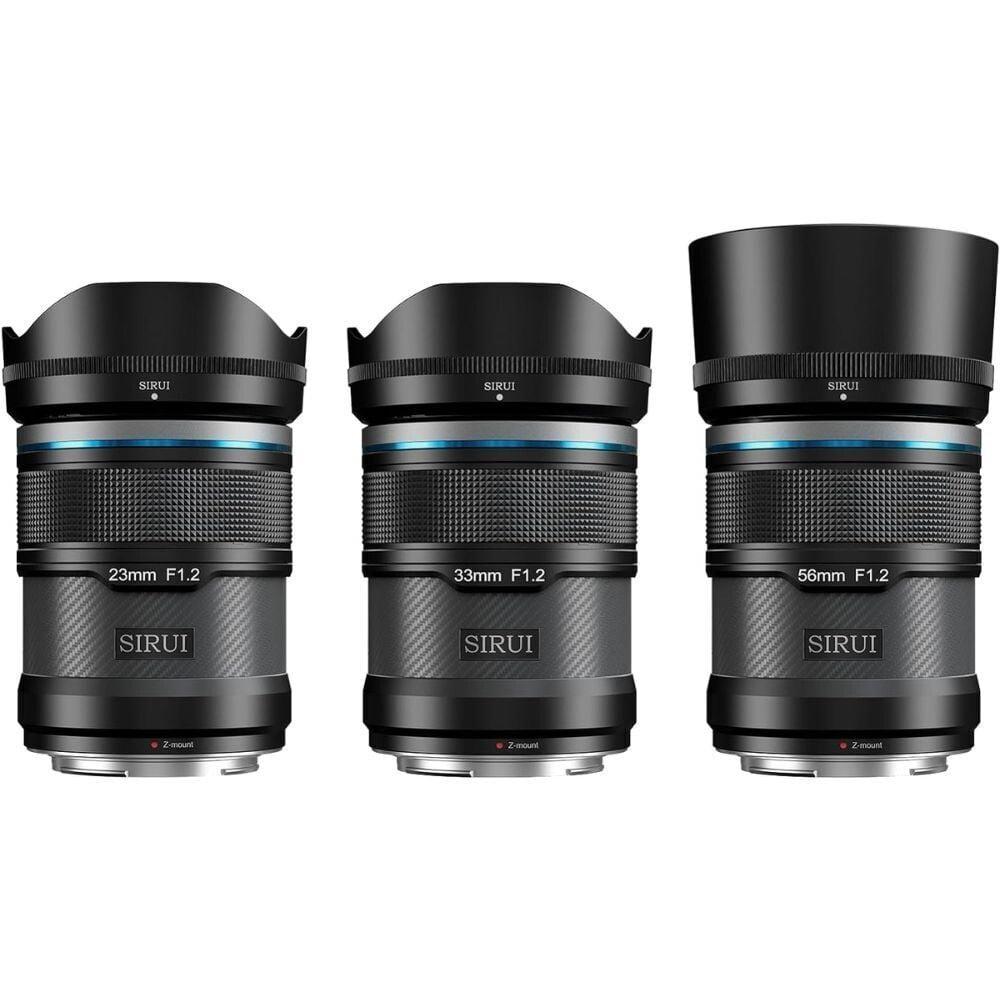 Sirui Sniper 23mm, 33mm & 56mm F1.2 Lens Kiti (E Mount, Siyah)