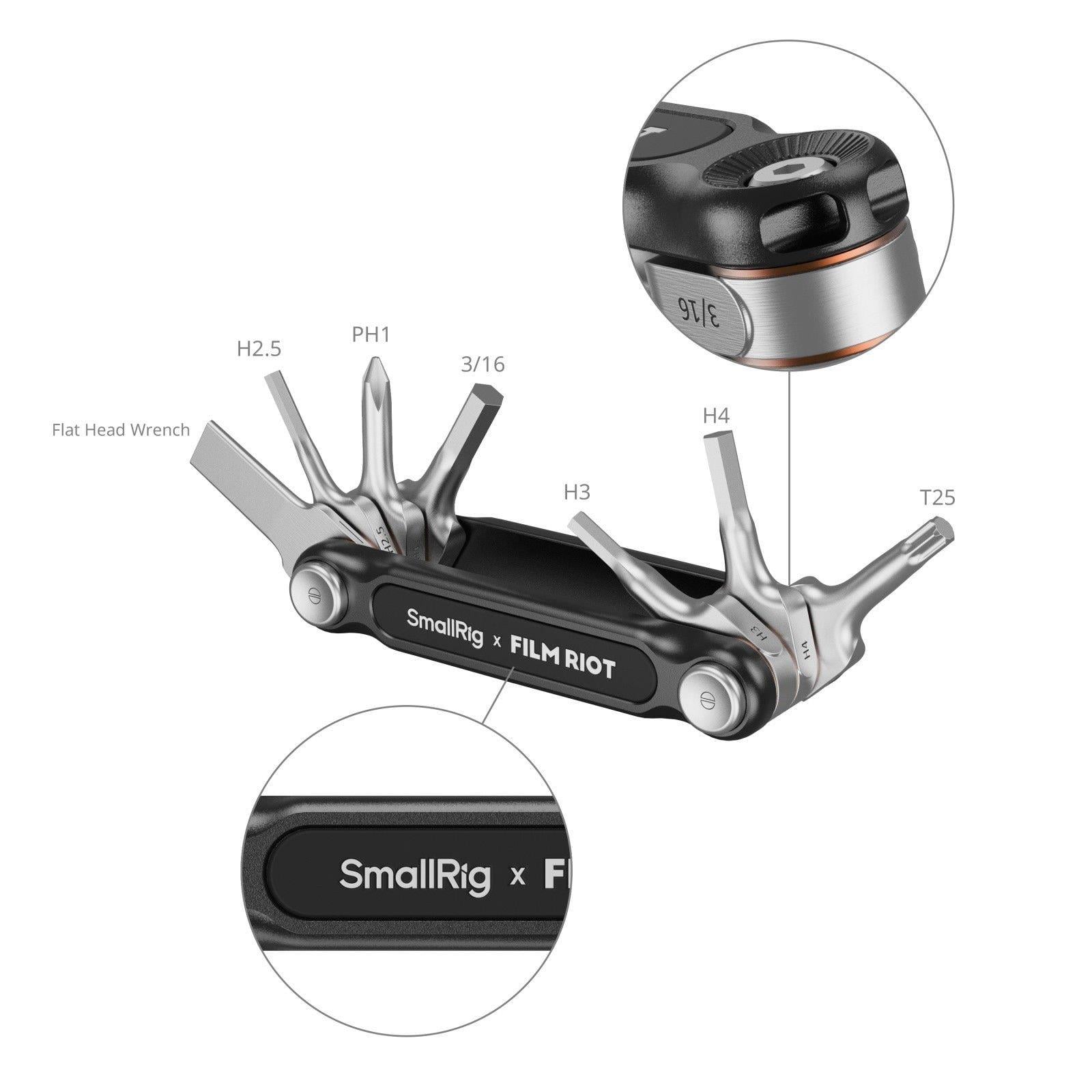 SmallRig 4811 FILM RIOT 7'si 1 Arada Katlanır Anahtar Seti (Kırmızı)