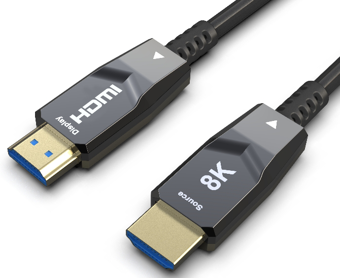 Woxcon 8K @ 60Hz 4:4:4 HDMI2.1 Hybrid AOC Kablo 10 Metre Plug Type: HDMI AM TO HDMI AM 48 Gbps