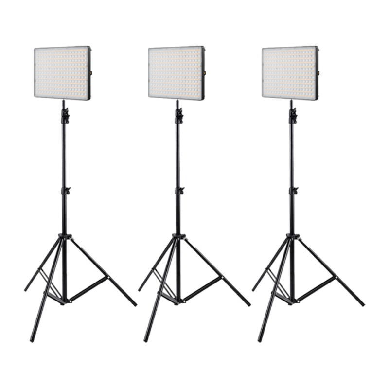 Aputure Amaran P60c 3'lü RGB LED Panel Işık Ayaklı Kit