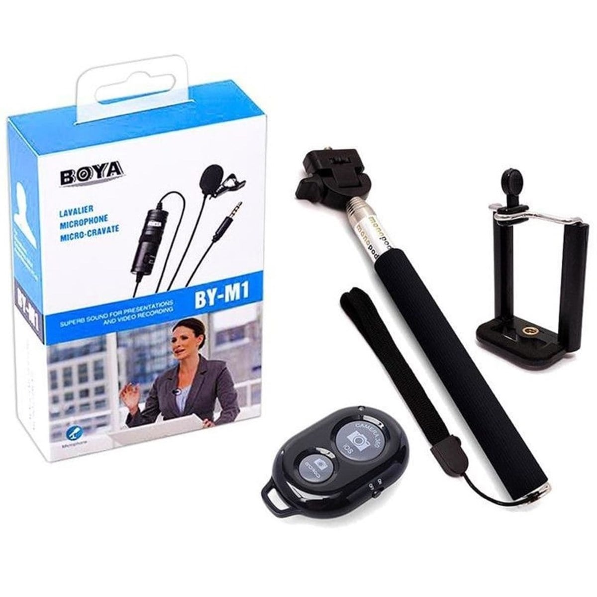 Boya BY-M1 Yaka Mikrofonu + Selfie Set