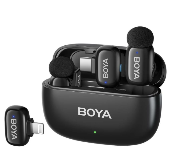 BOYA Mini Wireless Yaka Mikrofonu - Siyah