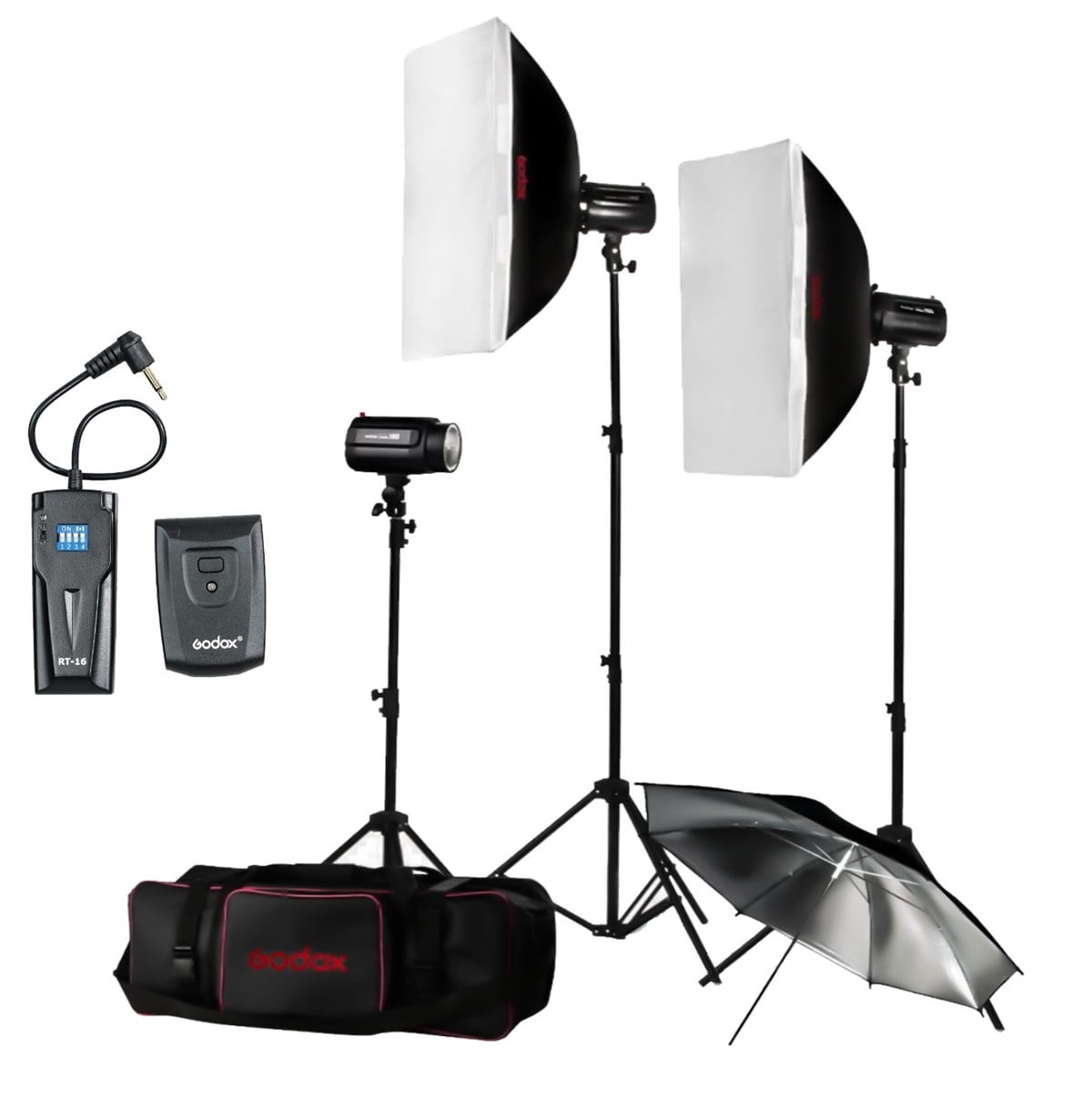 Godox H160-B 160Watt 3'lü Mini Paraflaş Kit
