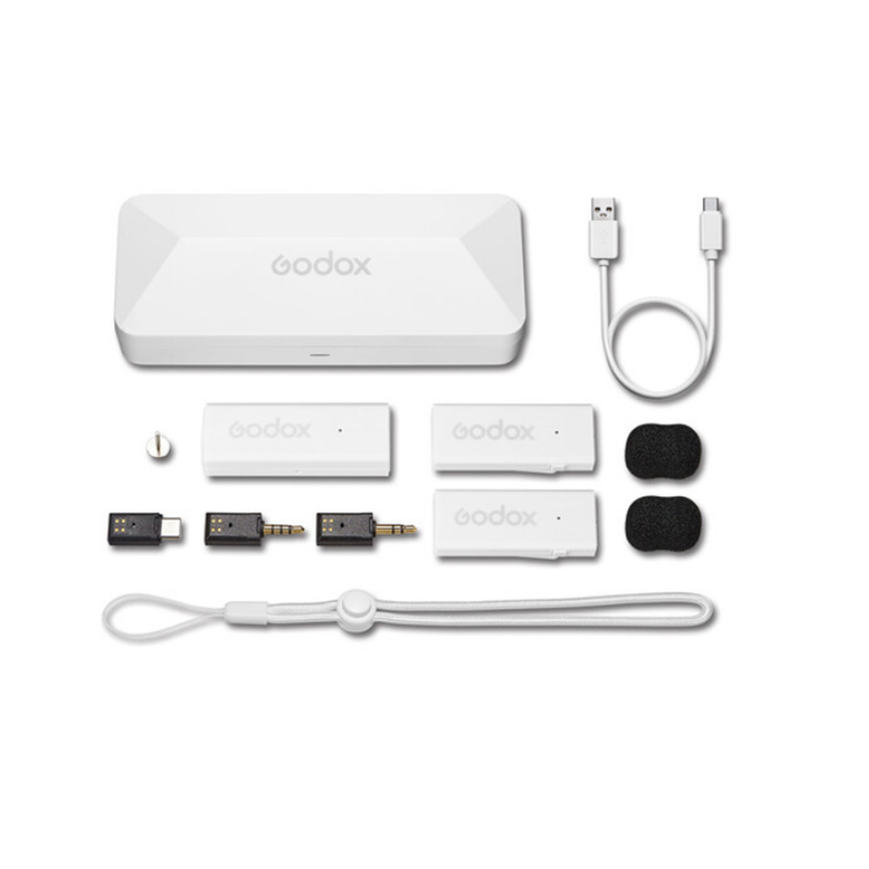 Godox MoveLink Mini Kablosuz Mikrofon Kit2 (Type-C Uyumlu/Beyaz)