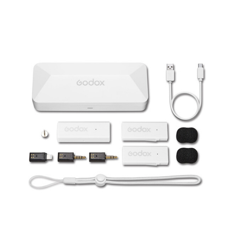 Godox MoveLink Mini Kablosuz Mikrofon Kit2 (Apple Uyumlu/Beyaz)