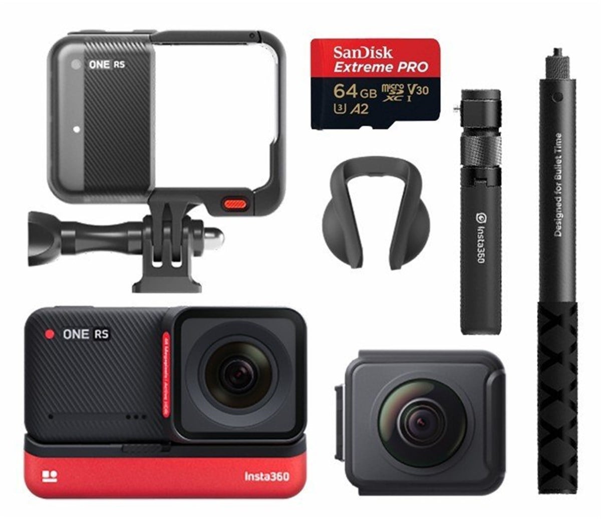 Insta360 ONE RS Twin Edition + 64GB MicroSD + Bullet Time Bundle