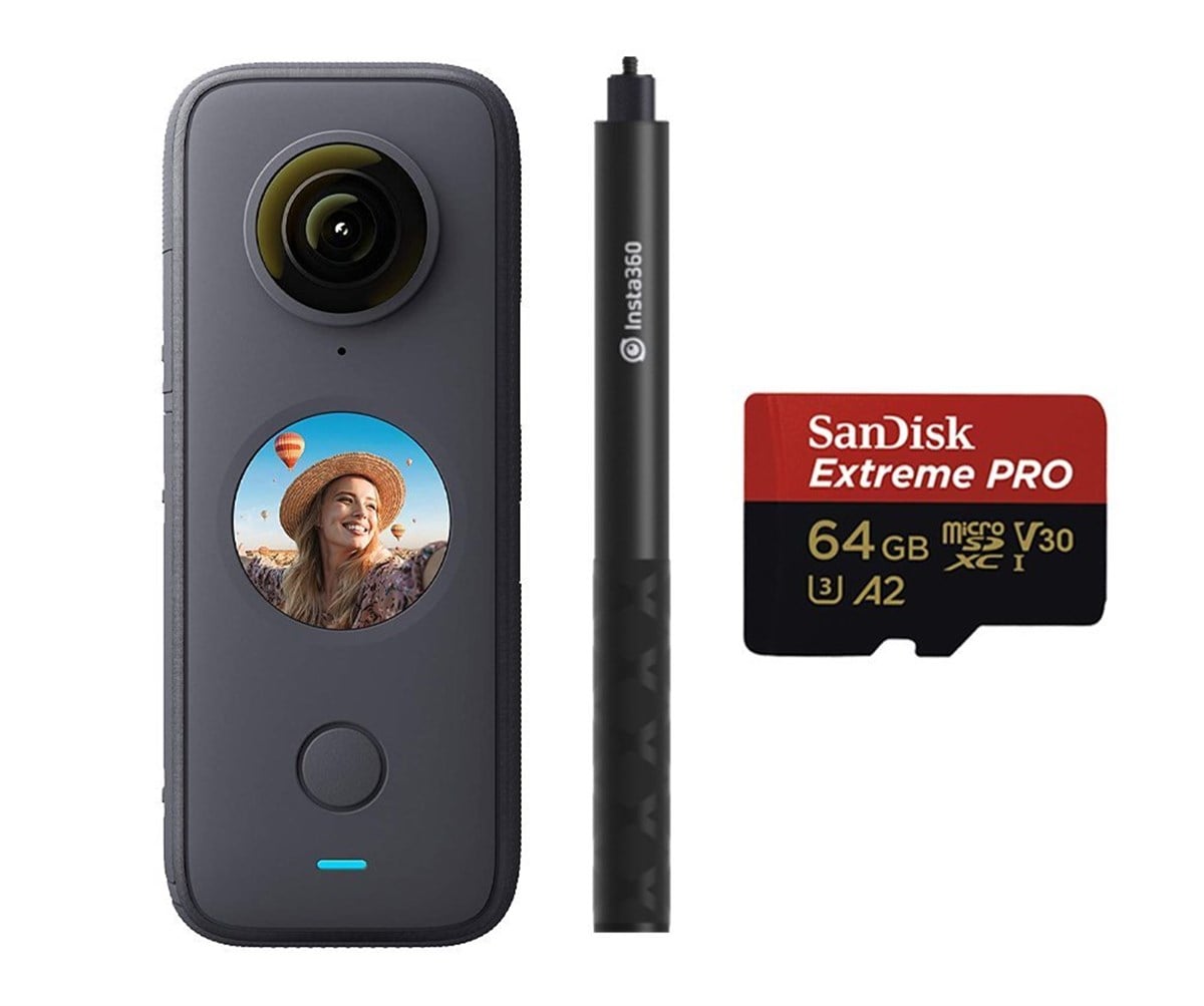Insta360 One X2 & Invisible Stick & Sandisk 64gb Hafıza Kartı