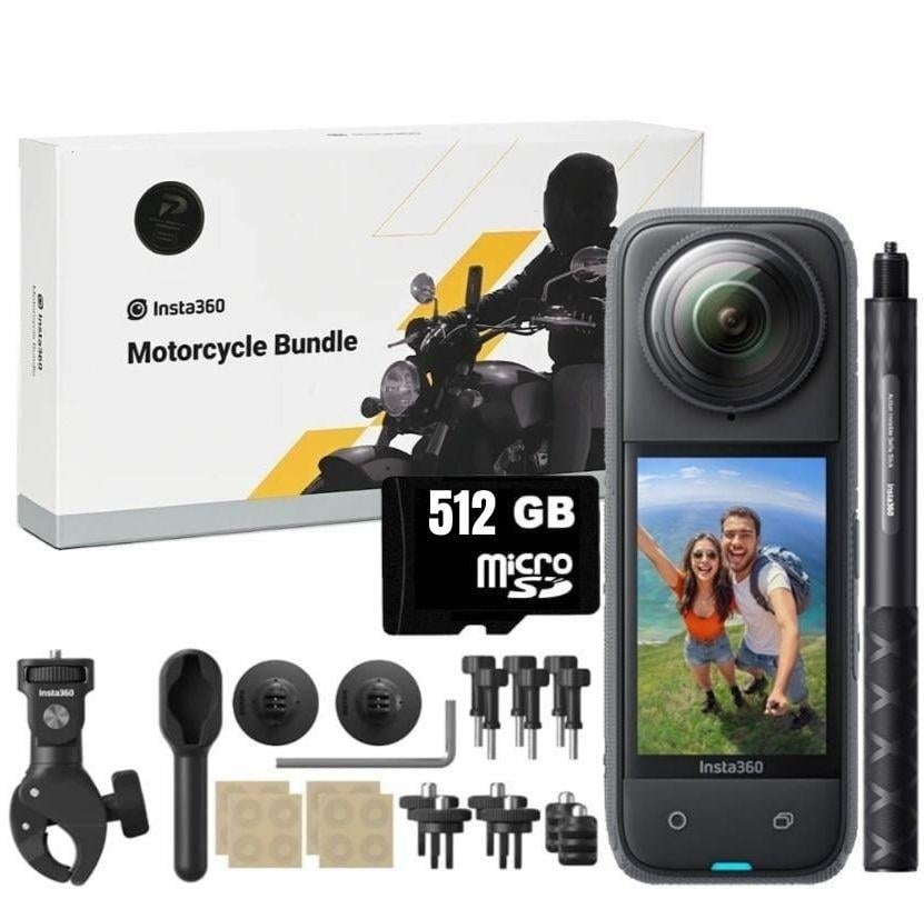 Insta360 X4 360 Derece 8K Aksiyon Kamera Motosiklet Kit 512 GB