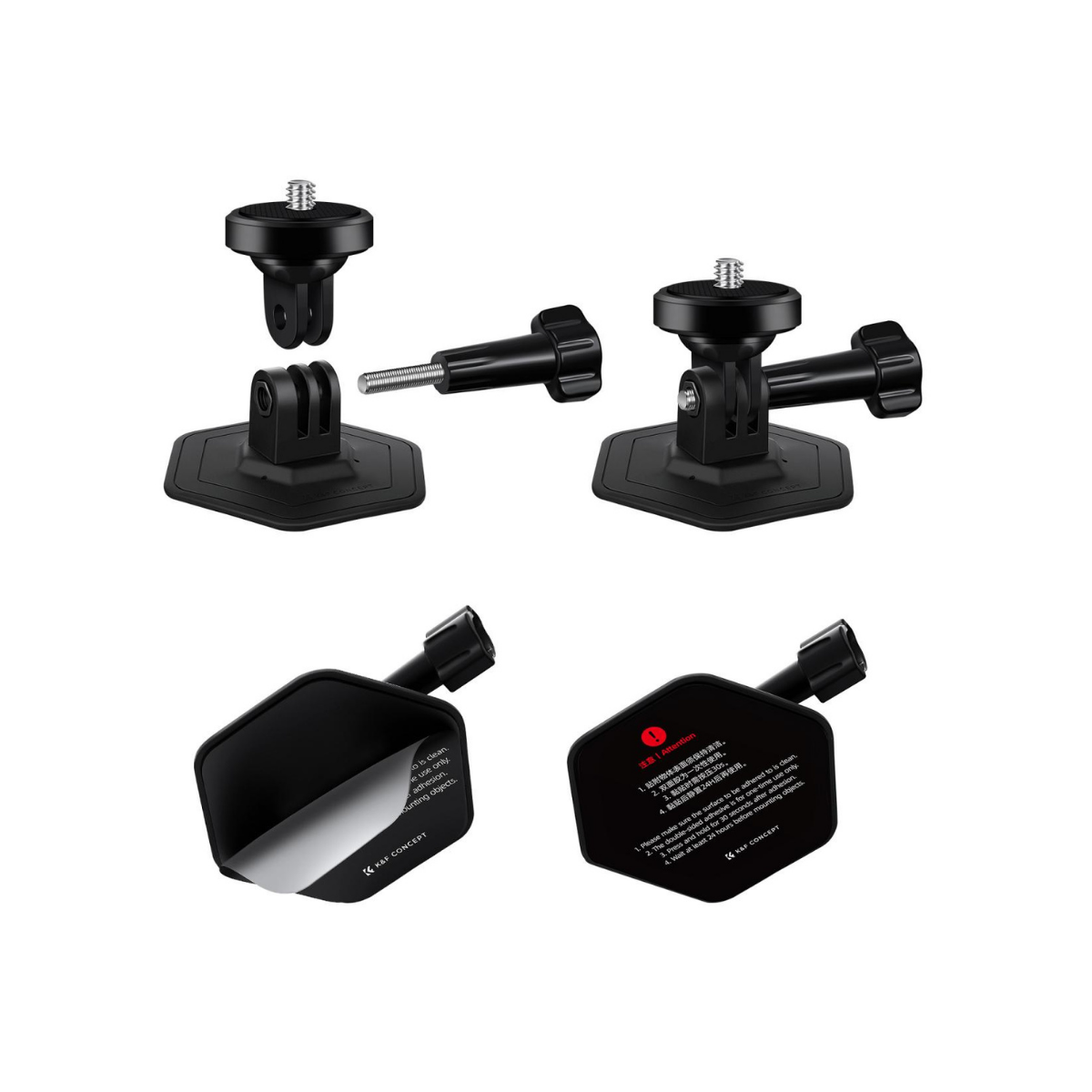 K&F Concept Esnek Yapışkanlı Kask Montajı (2'li Paket)