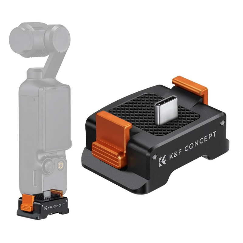 K&F Concept Osmo Pocket 3/4 için Type-C Şarj Soketli Genişleme Braketi