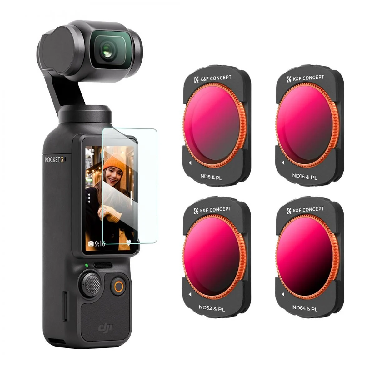 K&F Concept Osmo Pocket 4 Filtre Seti (ND&PL8/16/32/64)