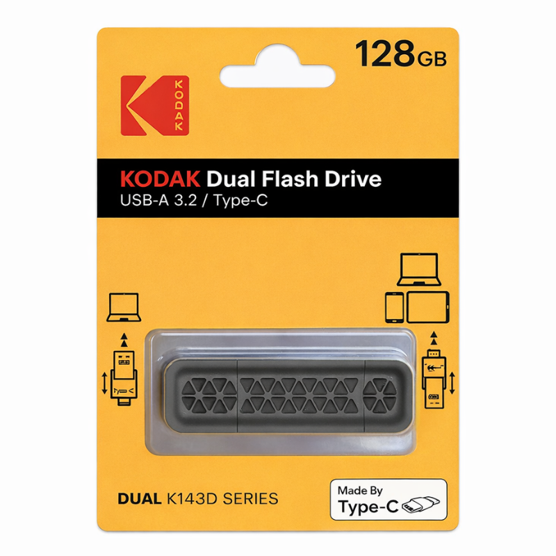 Kodak 128GB 3.2 Gen1 Type-C OTG USB Bellek (K143D)