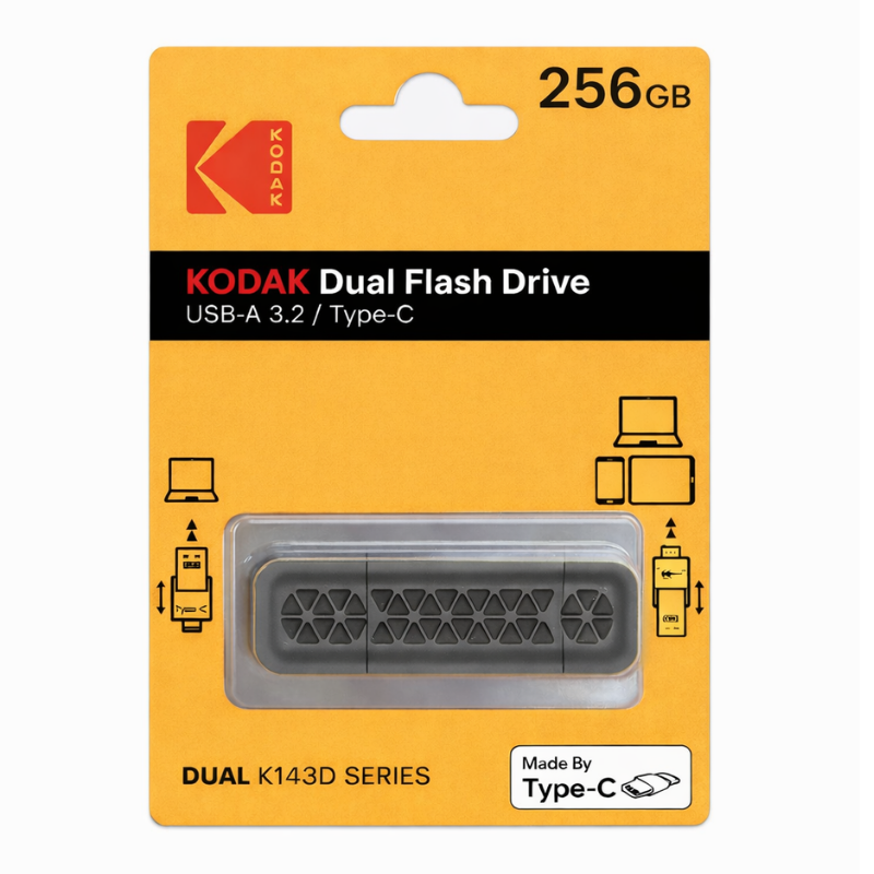 Kodak 256GB 3.2 Gen1 Type-C OTG USB Bellek (K143D) 