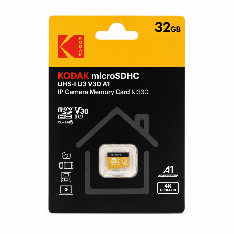 Kodak 32GB UHS-I U3/V30/A1 Güvenlik Kamerası İçin Micro SD Kart KI330
