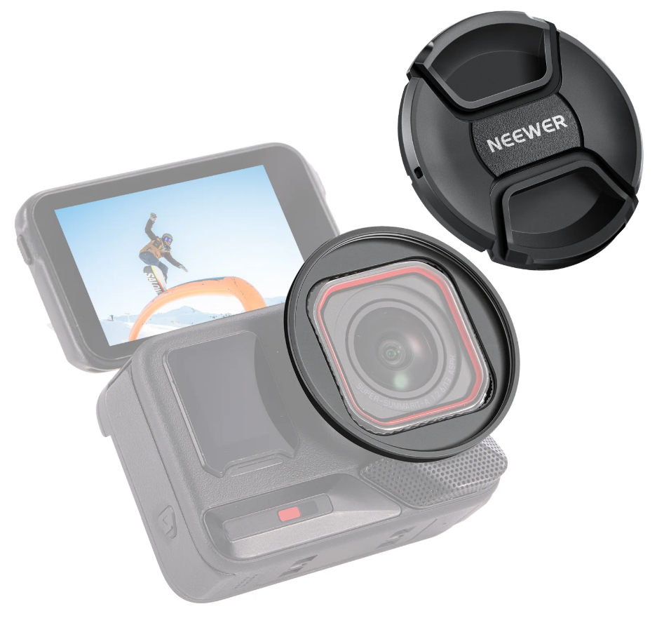 Neewer Insta360 Ace pro 1/2 Uyumlu 49mm Filtre Adaptör ve Lens Kapağı