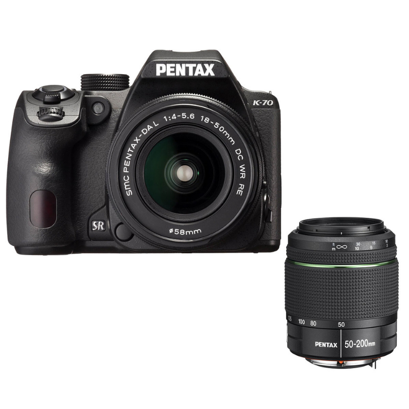 PENTAX K-70 Fotoğraf Makinesi + HD PENTAX-DA 18-50mm + DA 50-200mm DSLR Lens Kiti