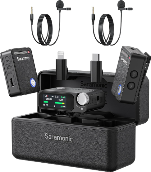 Saramonic Ultra 03 Kablosuz Yaka Mikrofonu, 32-Bit ( RX9+TX9+TX9 Lavalıer MIC – Black)