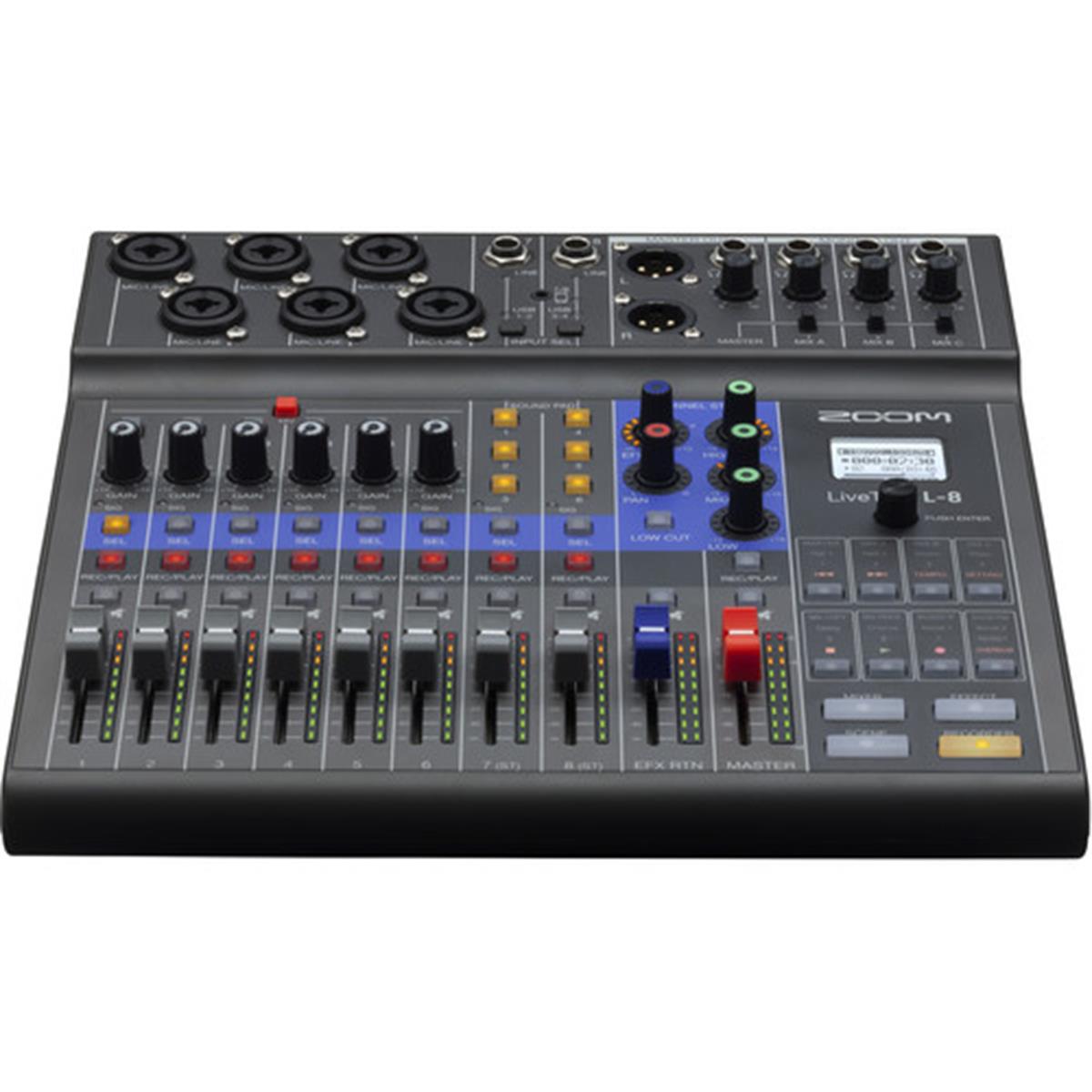 Zoom LiveTrak L-8 8-Kanal Dijital Mikser Recorder