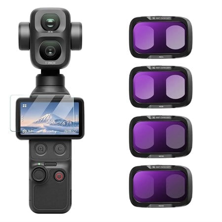 K&F Concept Dji Osmo Pocket 4P İçin 4 Parça ND Filtre Seti (ND4, ND8, ND16, ND32)