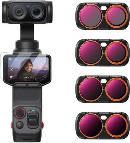 K&F Concept Insta360 Luna Ultra İçin 4 Parça ND/PL Filtre Seti (ND8/PL, ND16/PL, ND32/PL, ND64/PL)