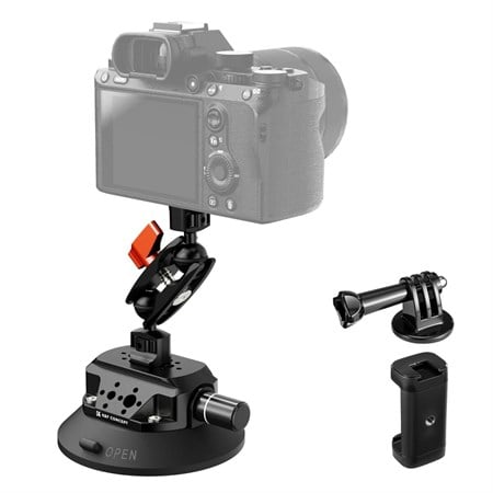 K&F Concept KF31.100 4,5'' Kamera Vantuzu  Sihirli Kol Cep Telefonu Kelepçesi ve GoPro Adaptör ile
