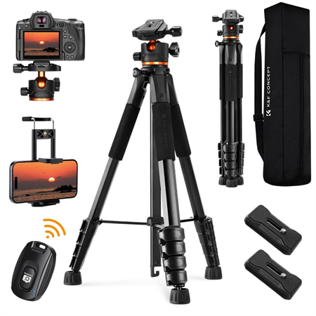 K&F Concept 190cm Alüminyum Tripod (S255A3+BH-36)