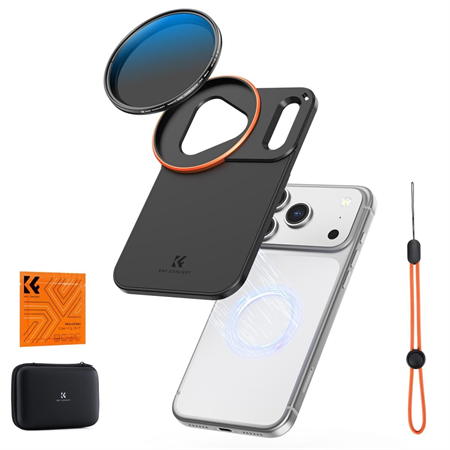 K&F Concept iPhone 17 Pro Max VND Filtre ve Filtre Montaj Adaptörü (ND2-32)