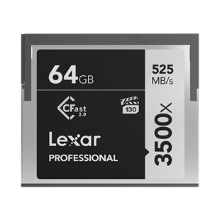 Lexar 64GB Professional 3500x CFast 2.0 Memory Card 525 mb/s