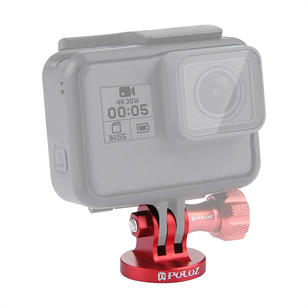 PULUZ 1/4 İnç Tripod Adaptörü Aksiyon Kamera CNC (Kırmızı)
