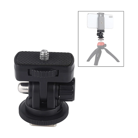 PULUZ 1/4 İnç Yuvalı Cold Shoe Flaş Kızağı Tripod Adaptörü