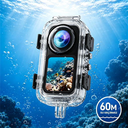PULUZ Insta360 X6 60m Su Altı Dalış Kabı (Dive Case)