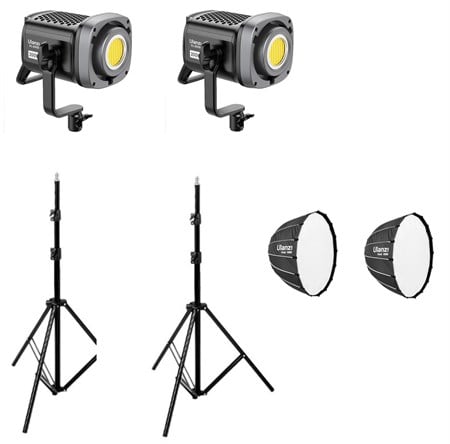 Ulanzi VL-200Bi 200W  Led Işık İkili Kit 90cm Parabolic Softbox ile 
