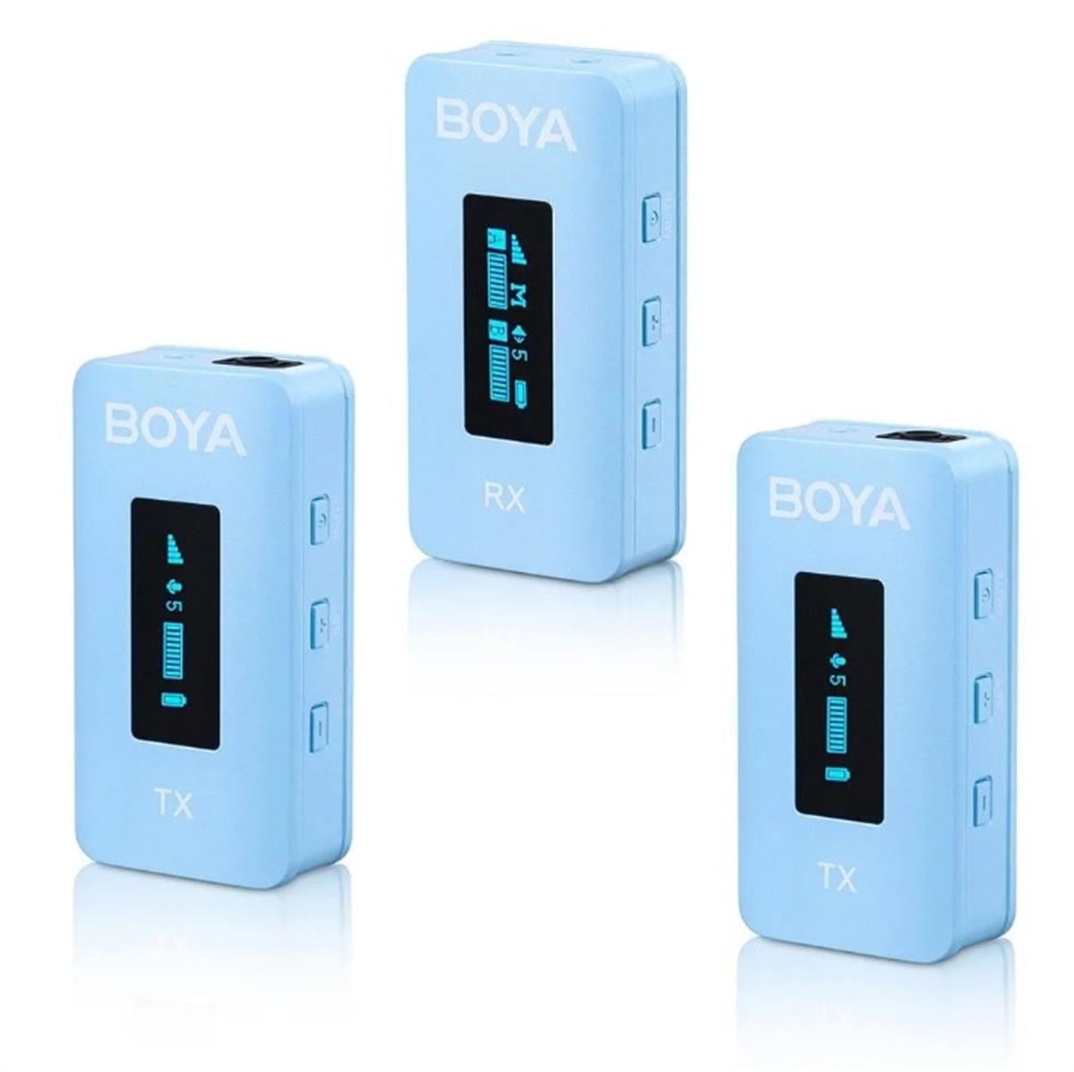 Boya BY-XM6-K2B Kablosuz İkili Yaka Mikrofonu (Mavi)